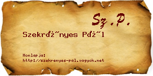 Szekrényes Pál névjegykártya
