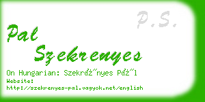 pal szekrenyes business card
